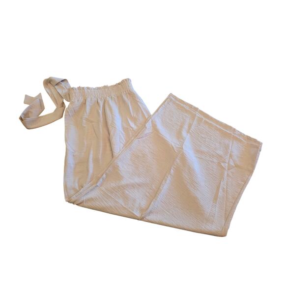 NWT AusLook Wide-Leg Pants – 5X | Champagne Elastic Waist w/ Ribbon Belt Dressy - Picture 1 of 7